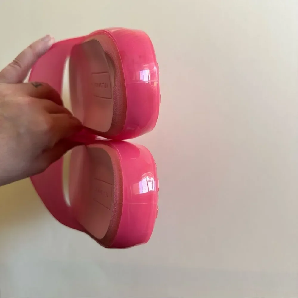 Yellowbox Hot Pink Platform Marana Jelly Slide sandals - Picture 7 of 11